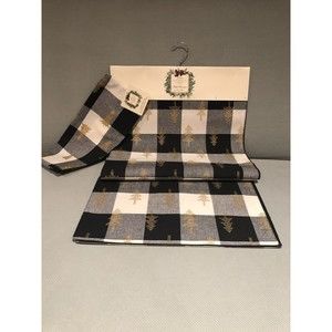 NEW Ridgefield Home Table Runner/2 Towels Christmas Tree Holiday Plaid 16 X 80”